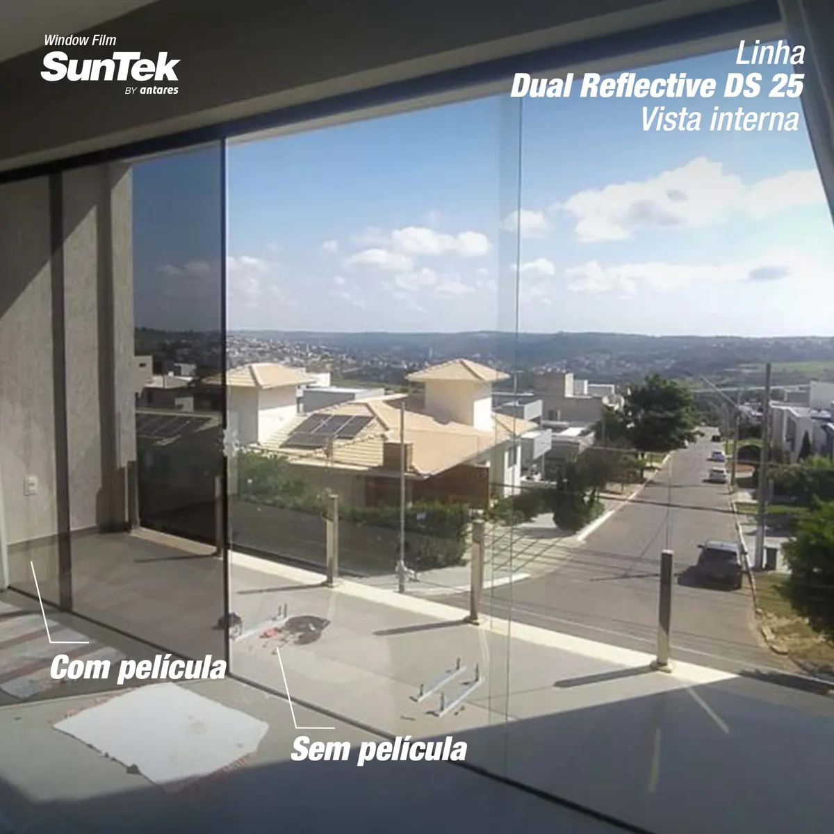 Vista interna da película espelhada Dual Reflective DS25