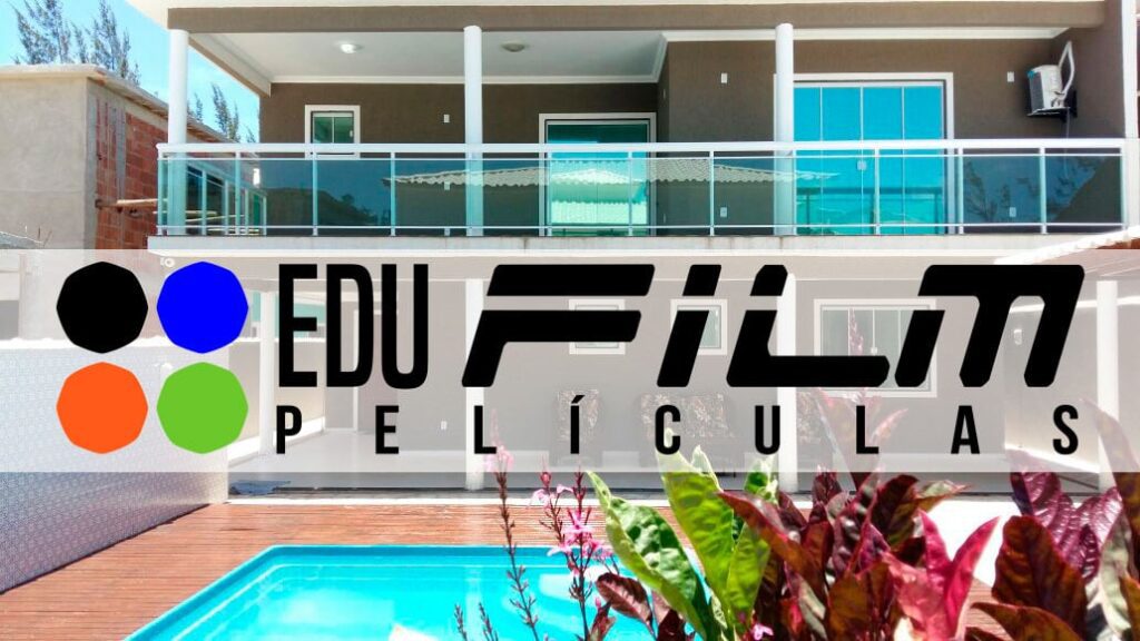 Película espelhada para redução de calor combinando com piscina logo edu