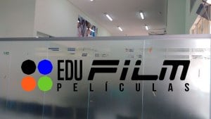 Vidro translúcido logo edu